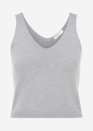 Knitting top with cashmere - gray