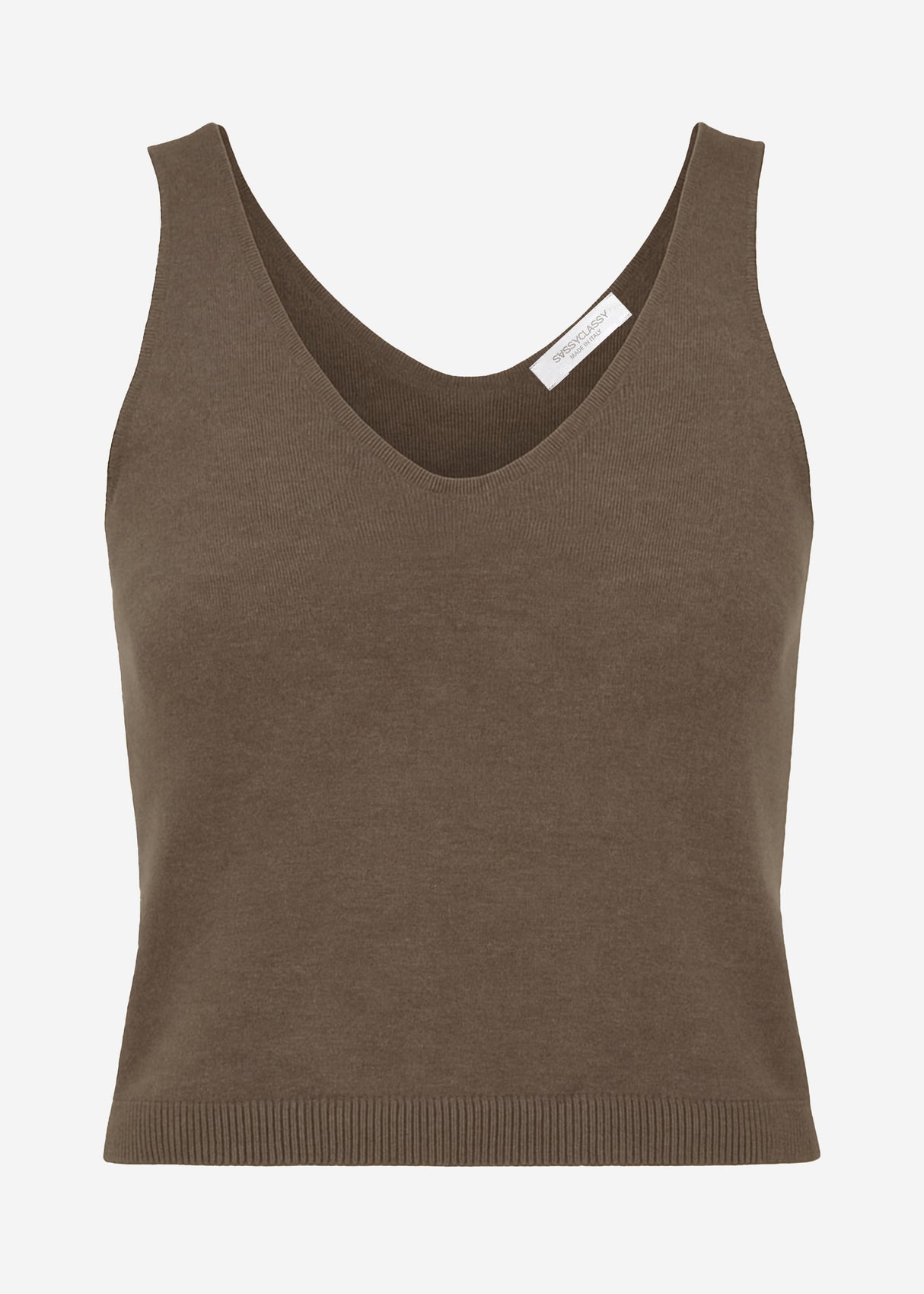 Knitted top with cashmere - taupe