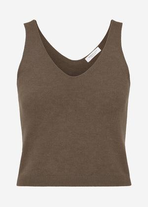 Knitted top with cashmere - taupe