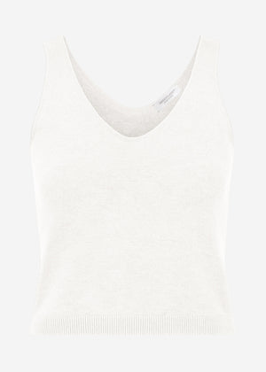 Cashmere knit top - off-white