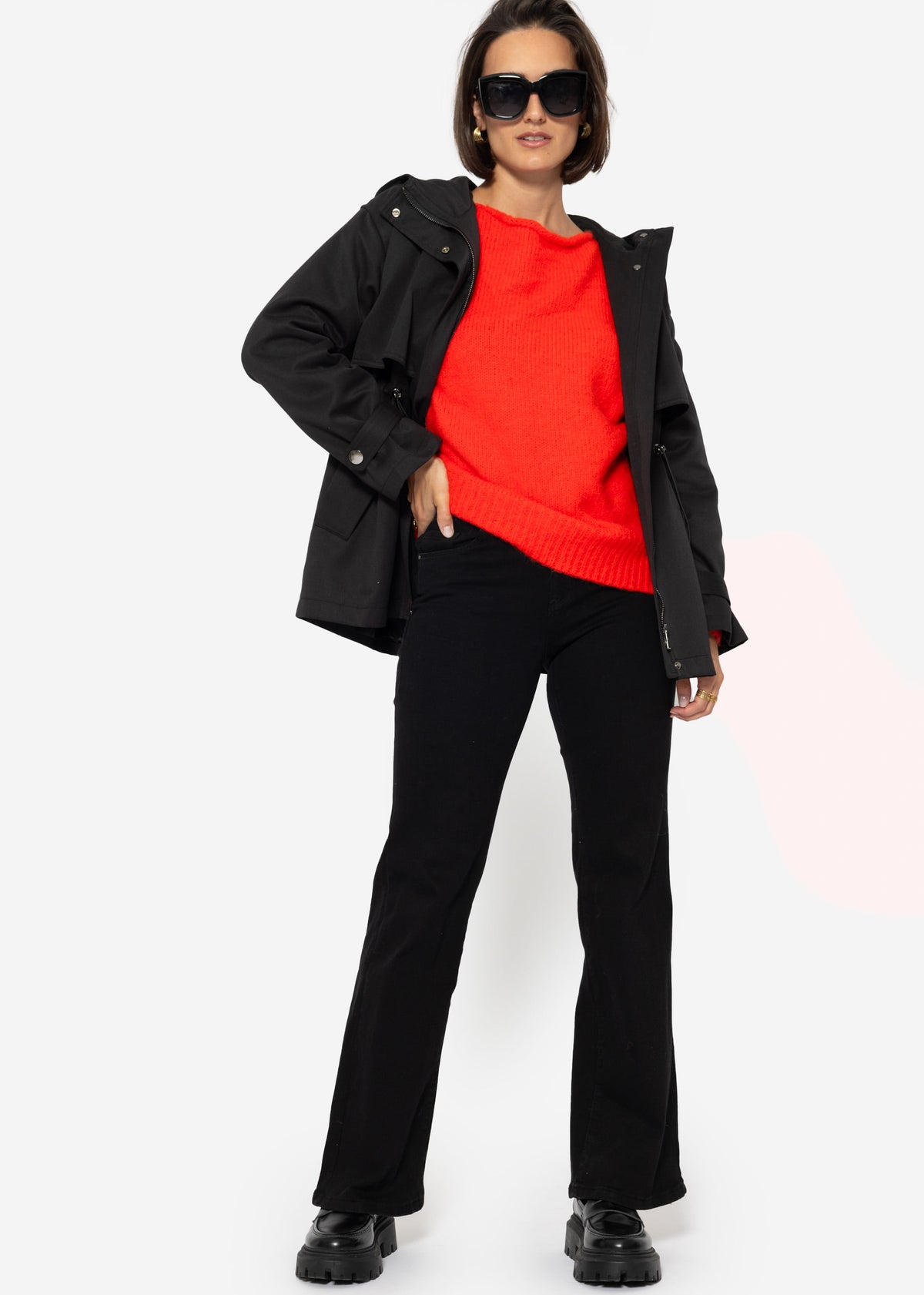 Oversized sweater - orange-red