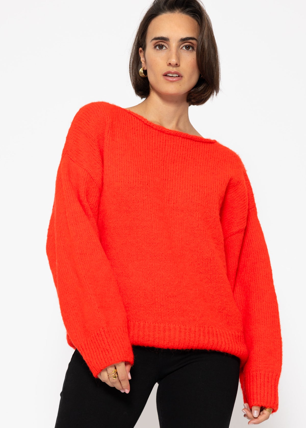Oversized sweater - orange-red