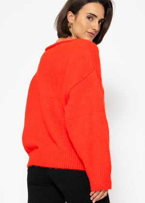Oversized sweater - orange-red