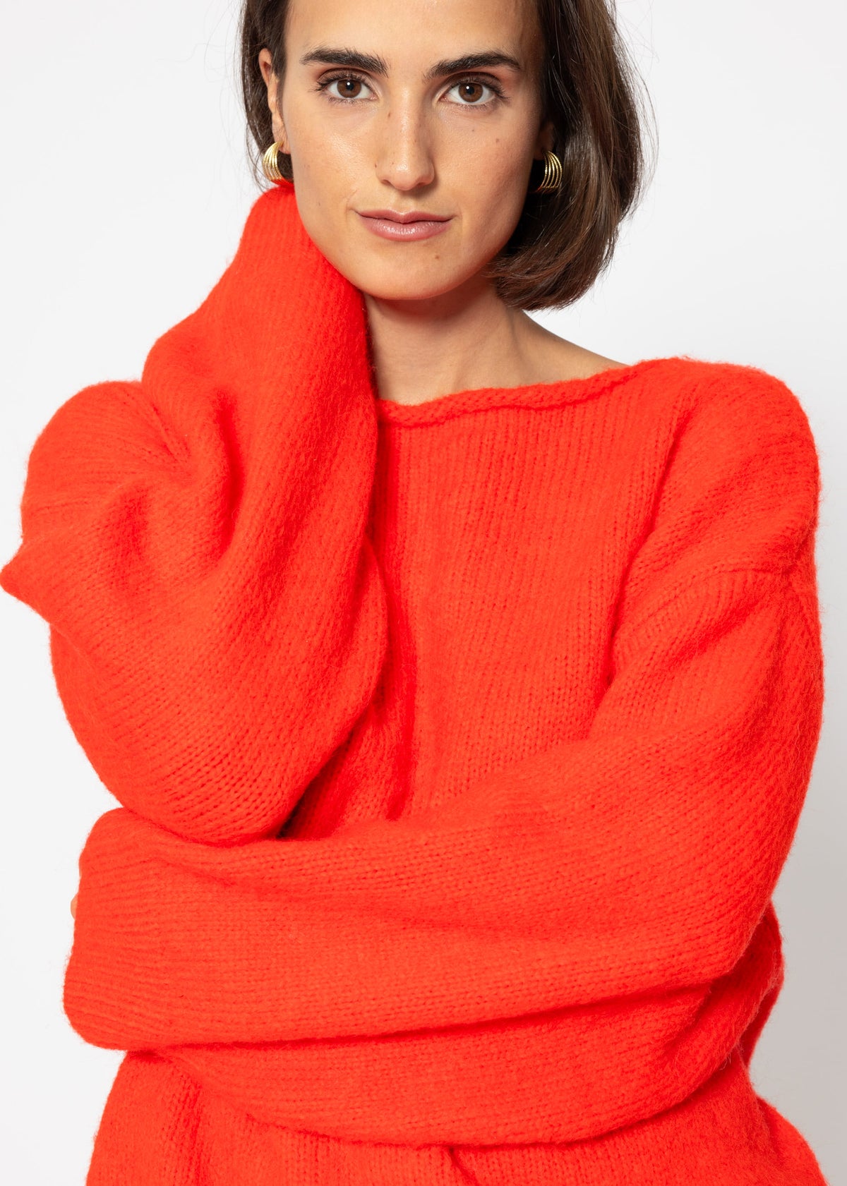 Oversized sweater - orange-red