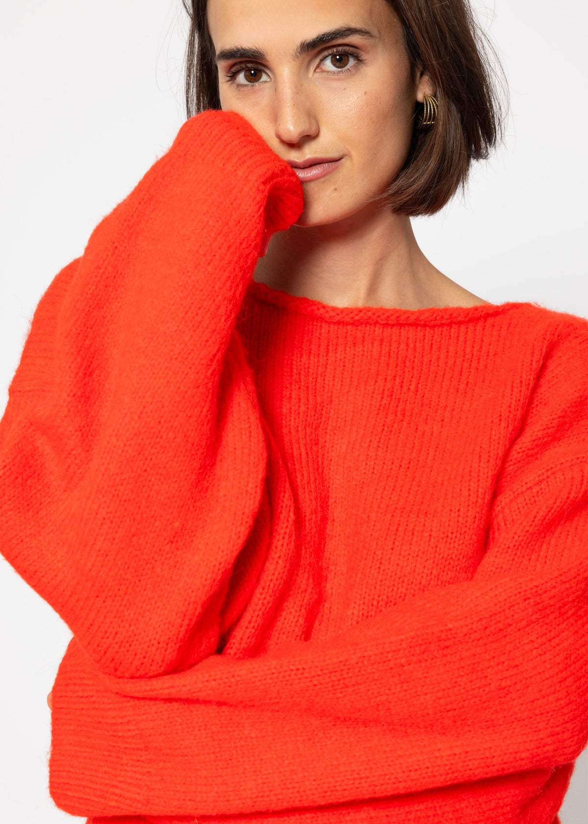 Oversized sweater - orange-red