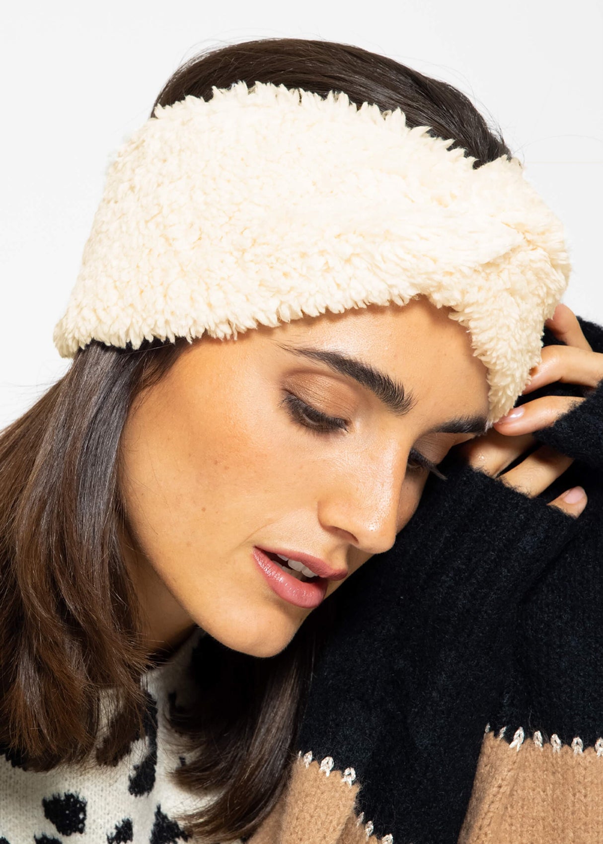 Teddy headband - off-white