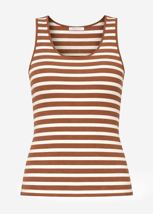 Gestreiftes Tank Top - braun-offwhite