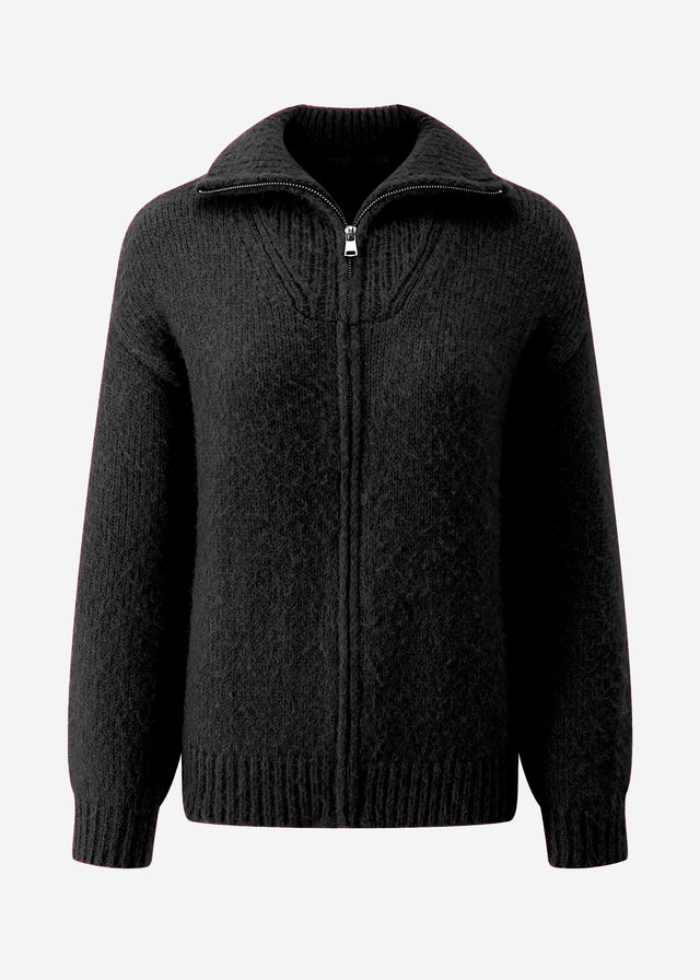 Cardigan mit Reißverschluss - schwarz