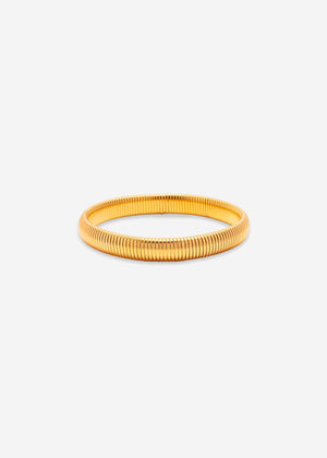 Grooved bracelet, medium - gold