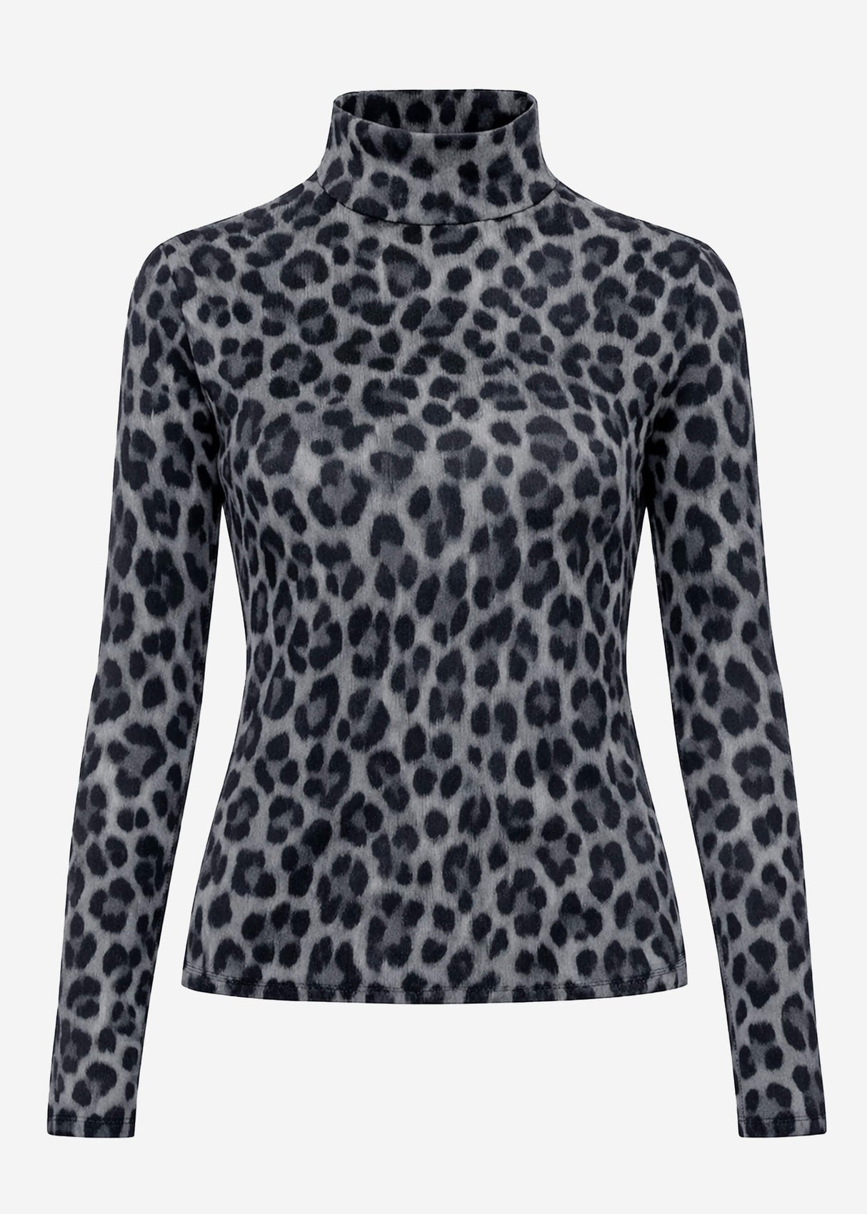 Long-sleeved shirt in leopard print - gray