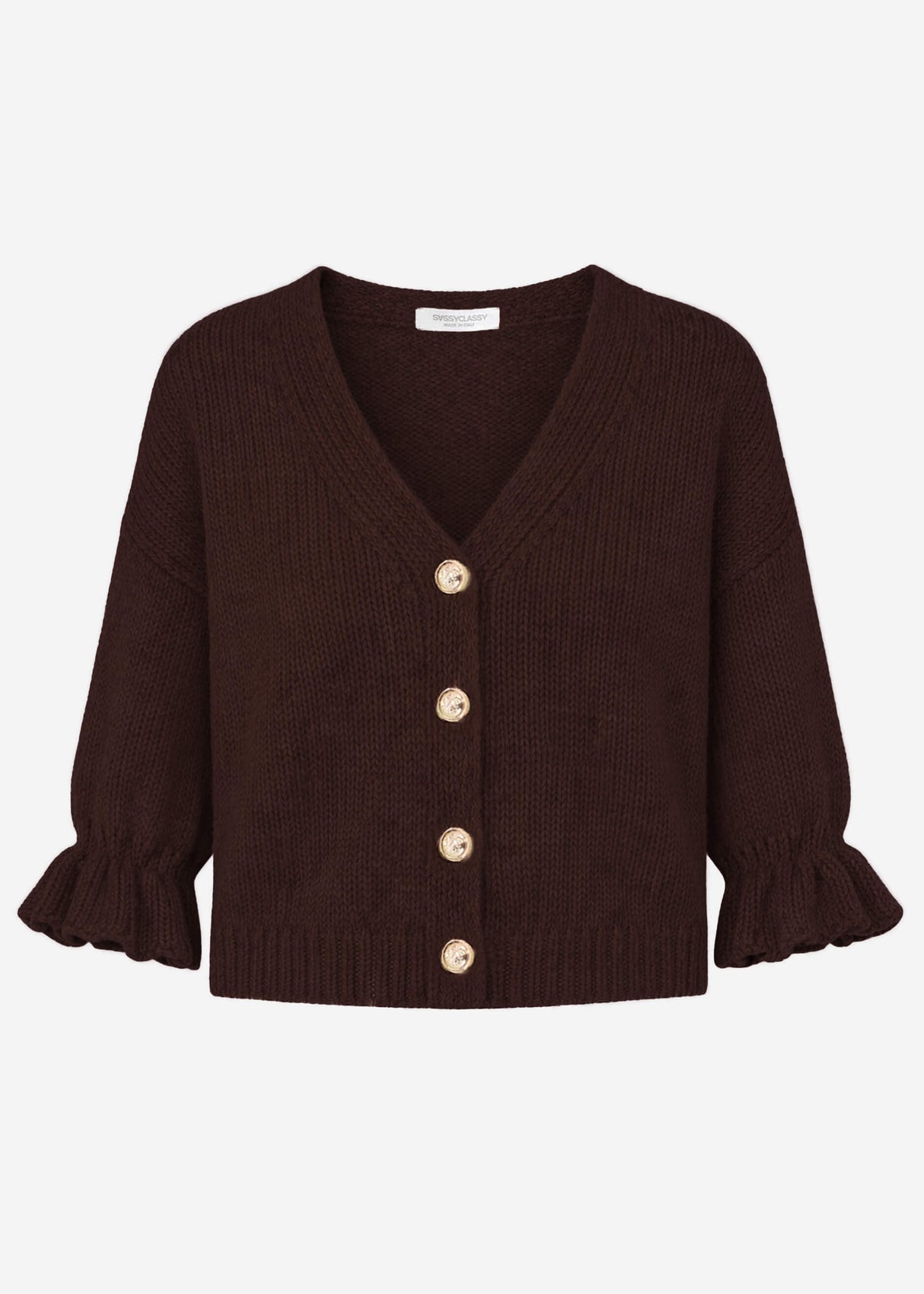 Cardigan mit 3/4-Ärmeln - braun