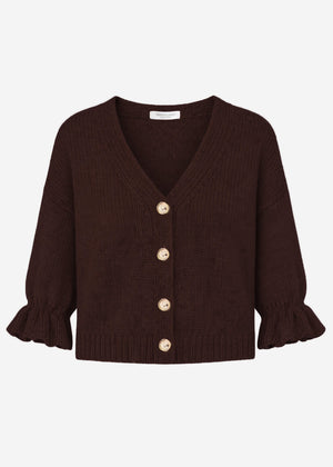 Cardigan mit 3/4-Ärmeln - braun