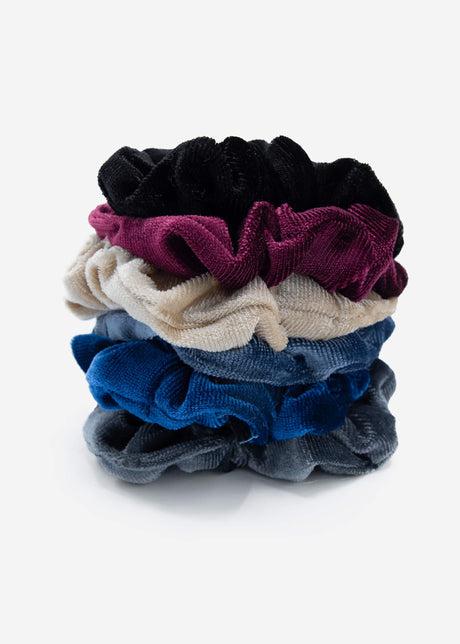 6er Set Velvet Scrunchies - mehrfarbig