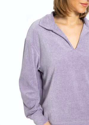 Terry cloth sweater - purple