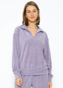 Terry cloth sweater - purple
