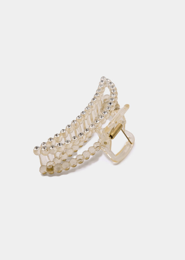 Sparkling claw clip - white