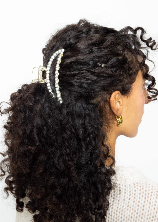 Sparkling claw clip - white