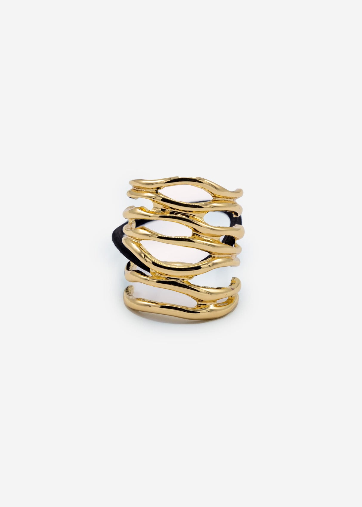 Haargummi mit Wellen Design - gold