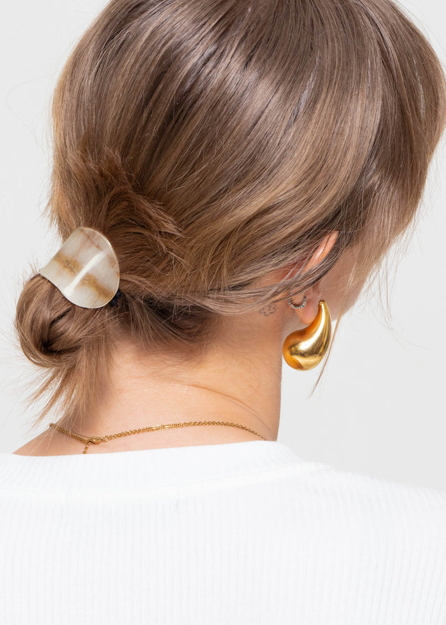 Marbled hair tie - beige
