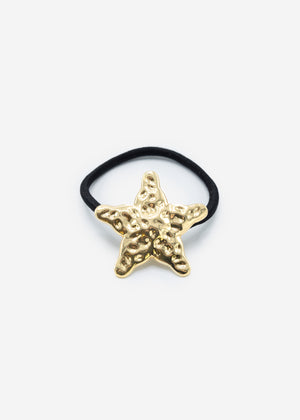 Hair tie with star - gold