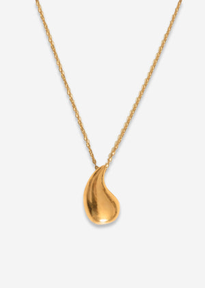 Necklace with drop pendant - gold