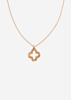 Necklace with clover leaf - gold