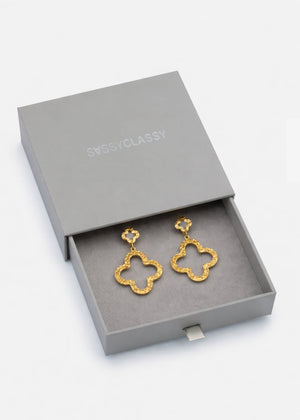 Kleeblatt Ohrstecker - gold