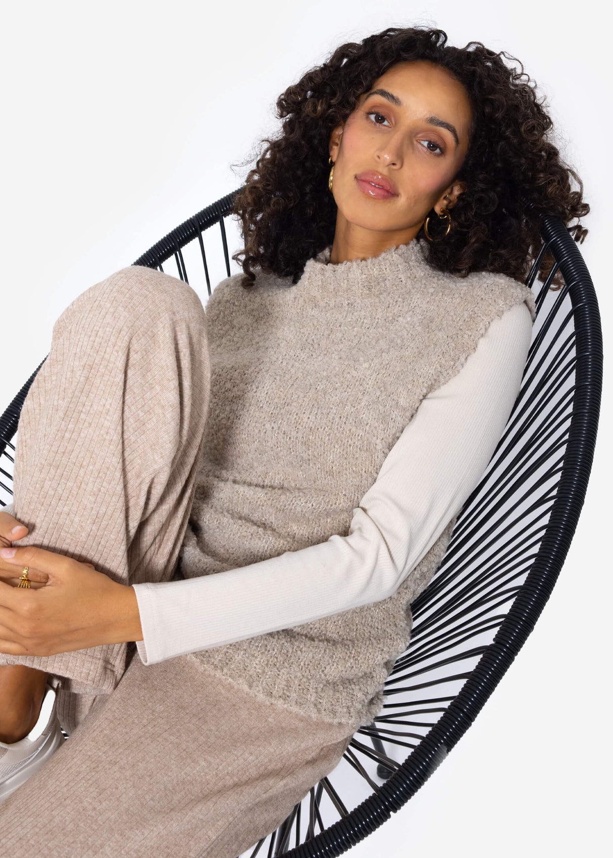 Casual knit pullover - beige