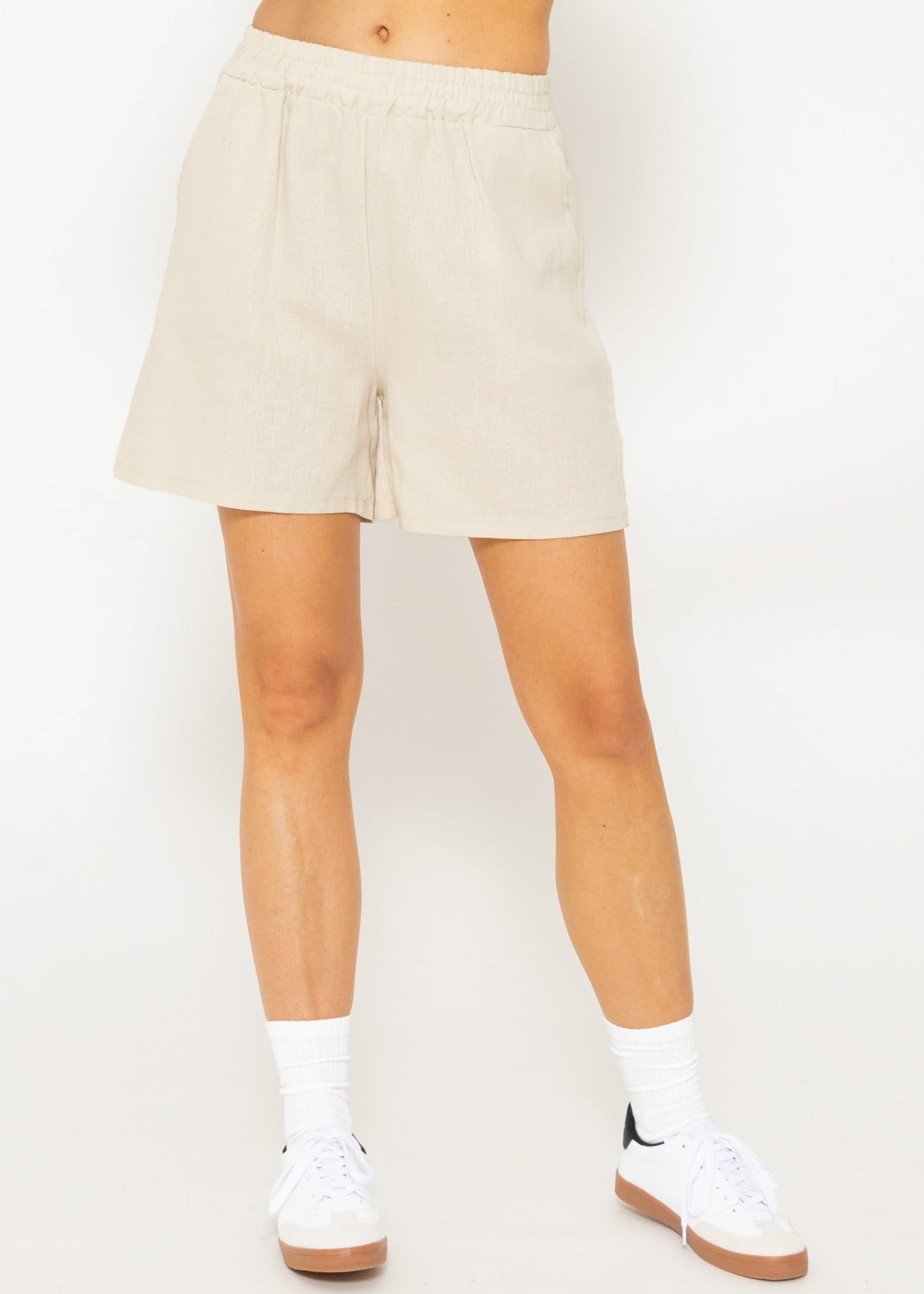 Leinen Shorts, beige