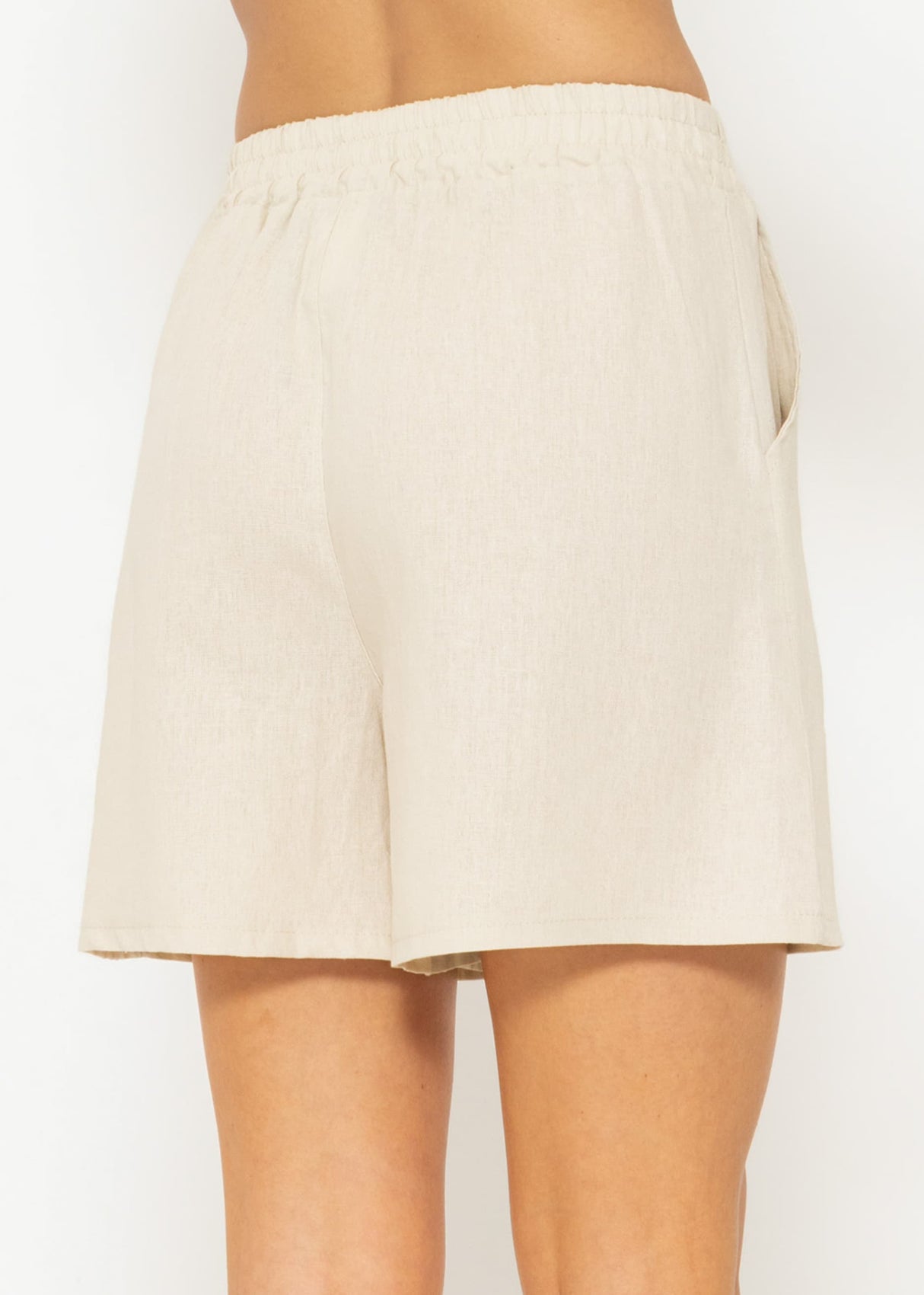 Leinen Shorts, beige