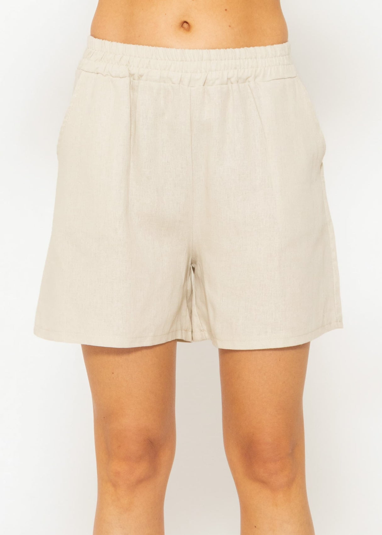 Leinen Shorts, beige