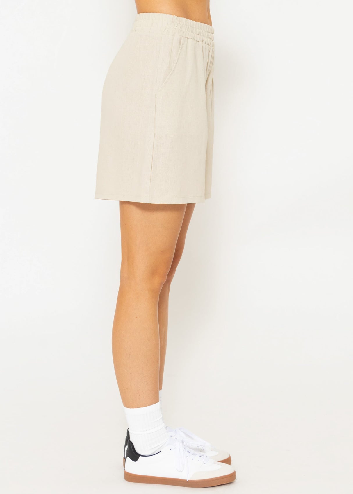 Leinen Shorts, beige