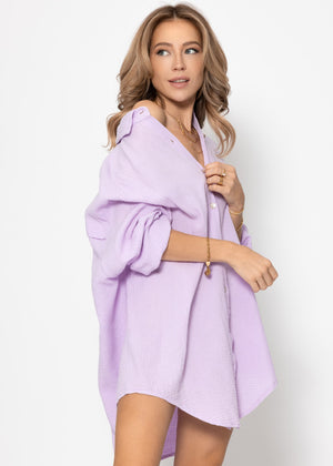 Muslin blouse oversize, lilac