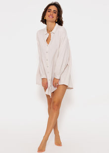 Muslin blouse oversize, light beige