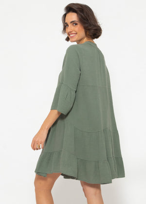 Muslin dress, khaki