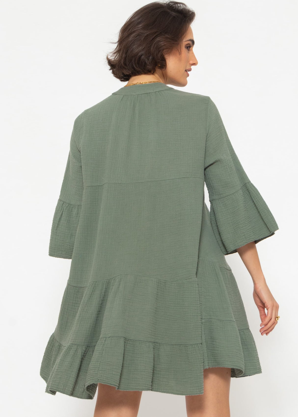 Muslin dress, khaki