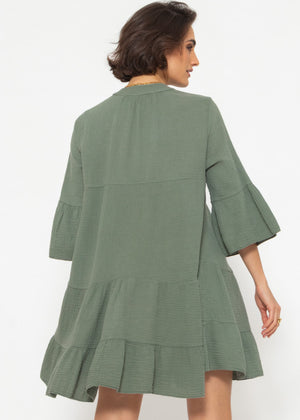Muslin dress, khaki
