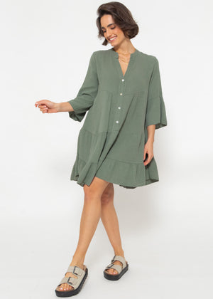 Muslin dress, khaki
