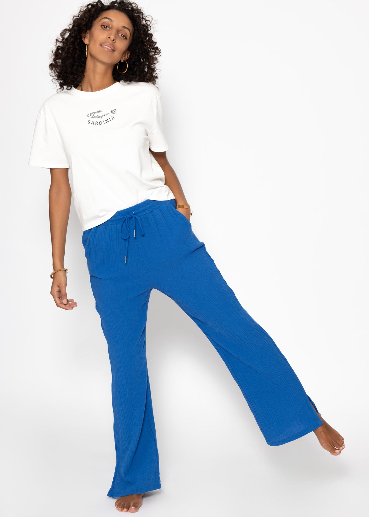 Musselin Pants, royalblau