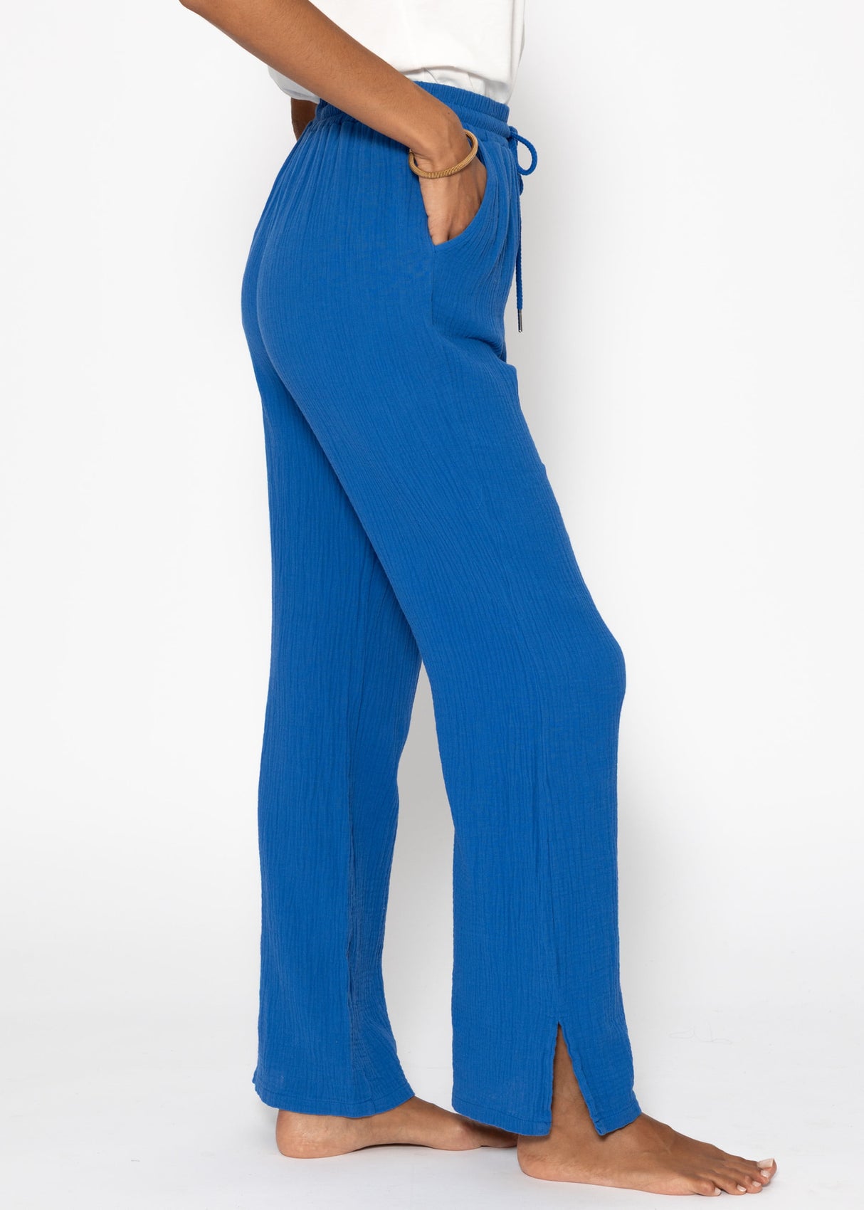Musselin Pants, royalblau