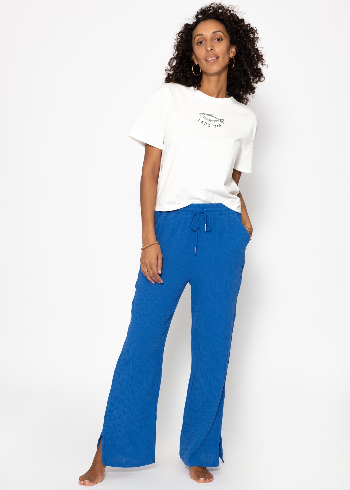 Musselin Pants, royalblau