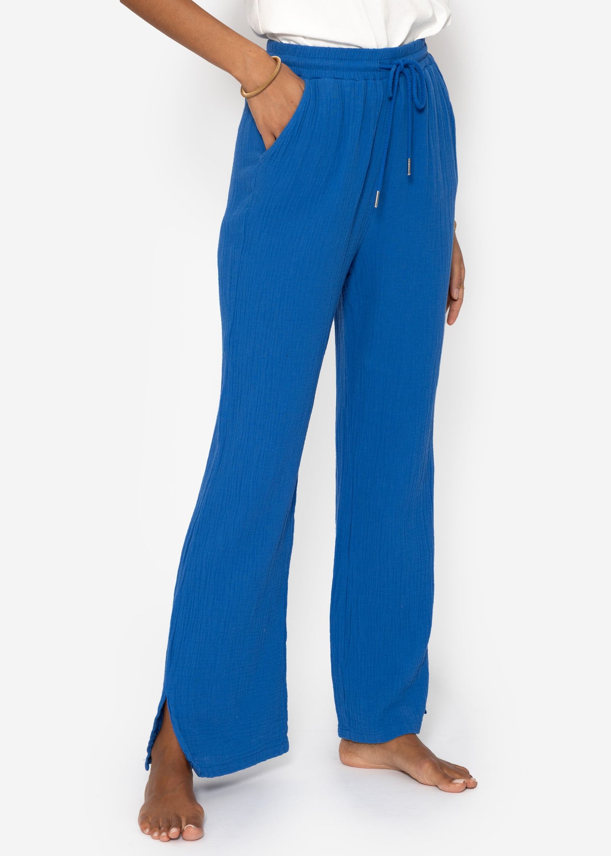 Musselin Pants, royalblau