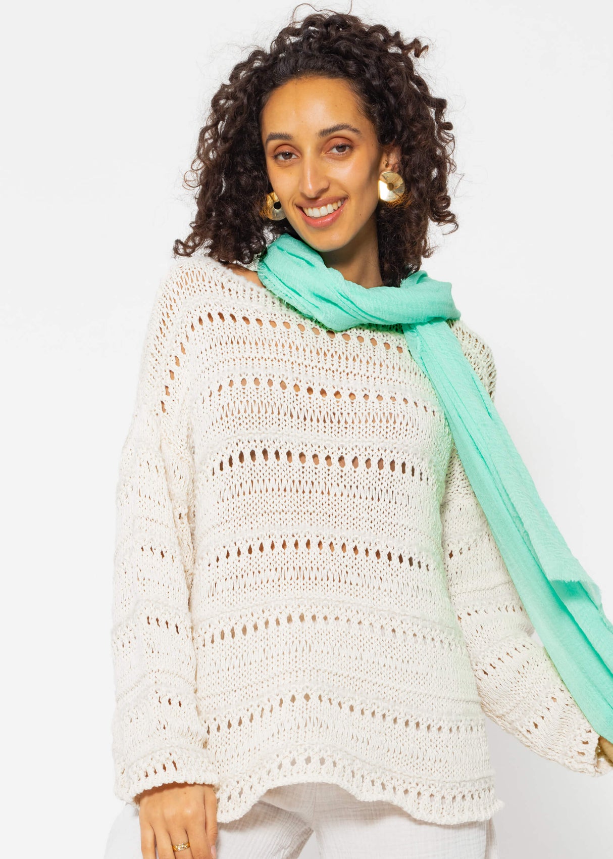 Muslin scarf - turquoise