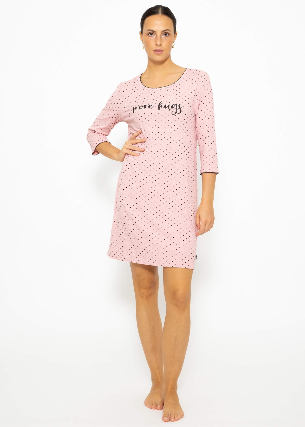 Nightdress with dots - pink