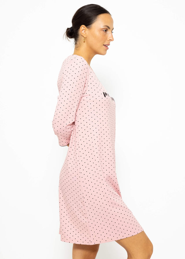 Nachthemd mit Pünktchen - rosa