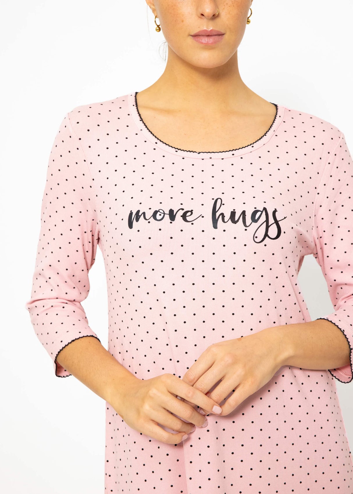 Nightdress with dots - pink