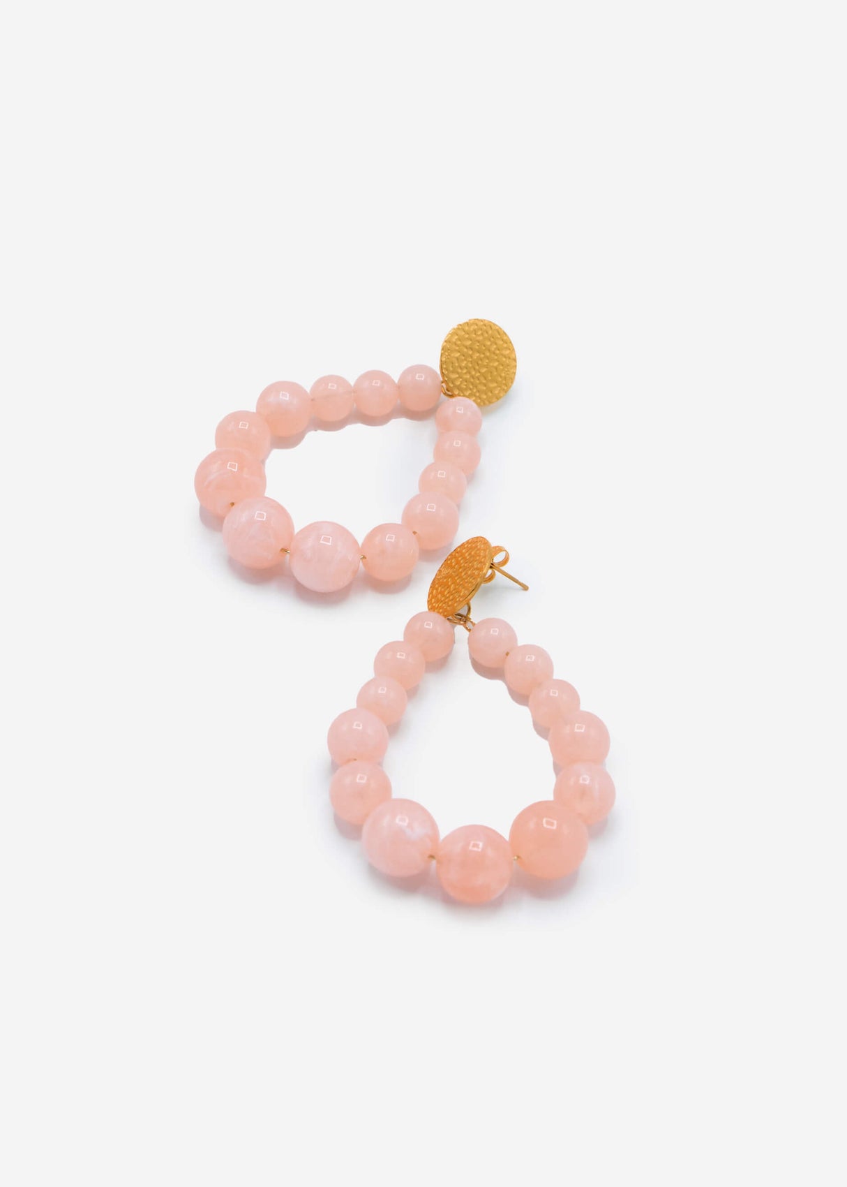 Ohrstecker gold mit Perlen - peach