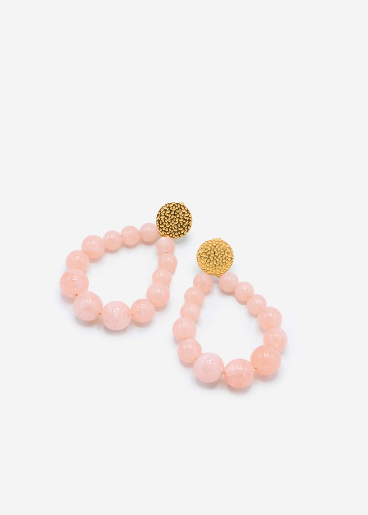 Ohrstecker gold mit Perlen - peach