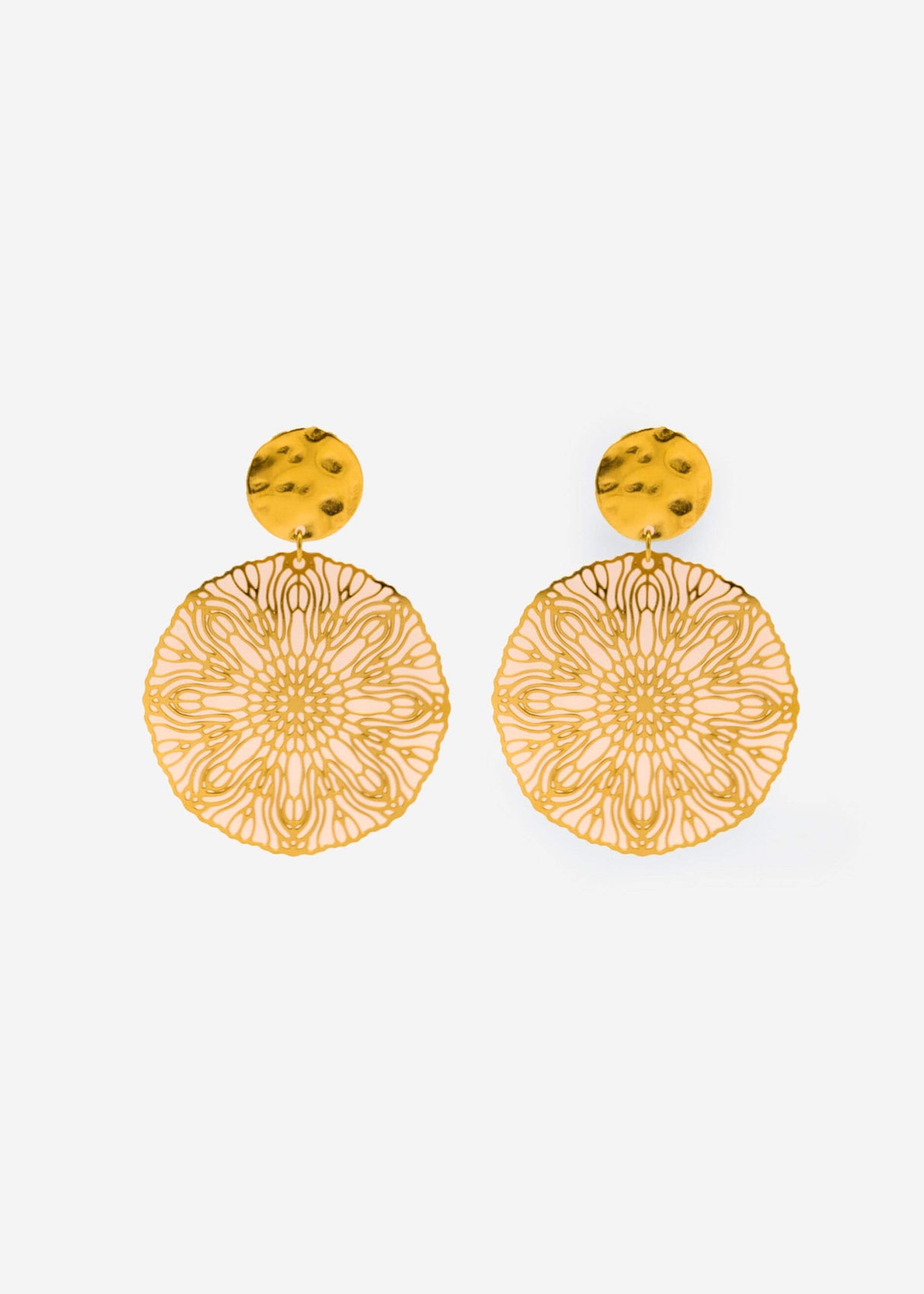 Ohrstecker mit filigranem Anhänger - gold