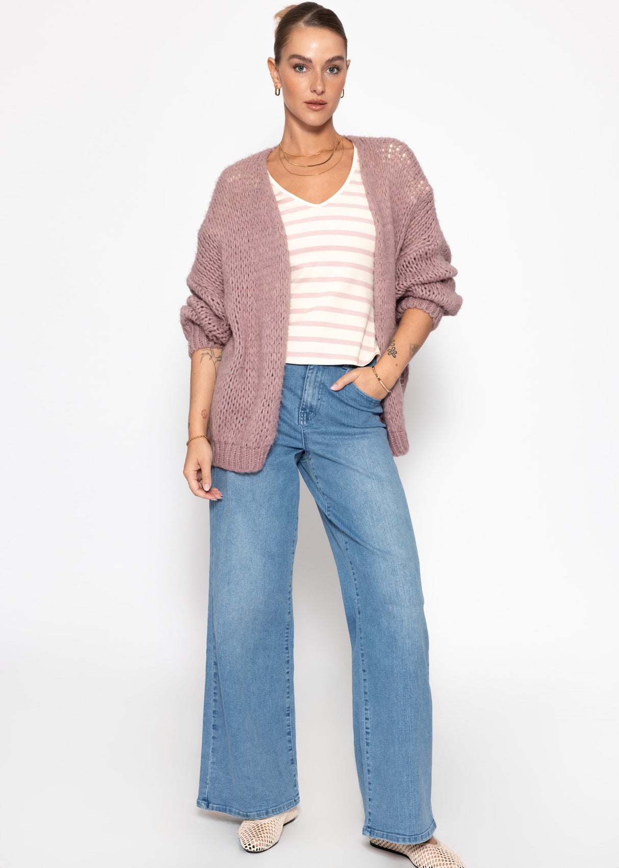 Oversized cardigan - old pink